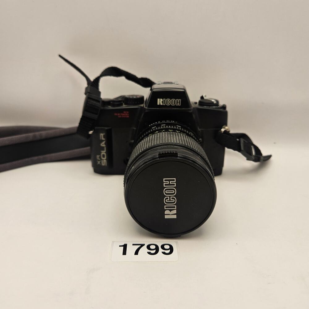 RICOH XR-7 SOLAR 35MM FILM CAMERA W/ 28-80MM LENSE RARE SOLAR POWERED UNTESTED